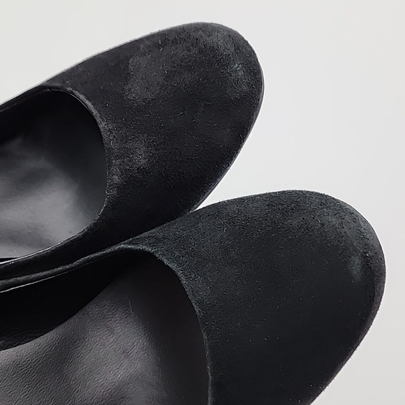 Le Chateau Flex Dressy Slip On Black Suede Pump Round Toe 4" Block  Heel Sz 38/8 - Picture 9 of 15